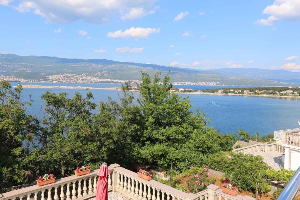 a balcony with a view of the water at Apartment in Silo/Insel Krk 13416 in Šilo