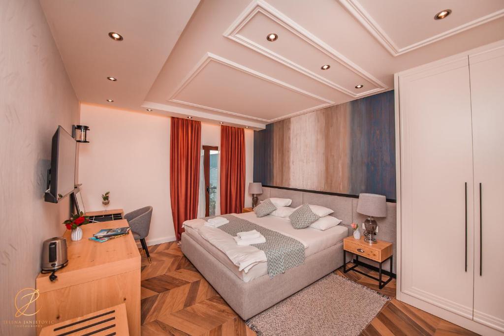 Postel nebo postele na pokoji v ubytování Barka B'n'B - Elegant Seaview Rooms