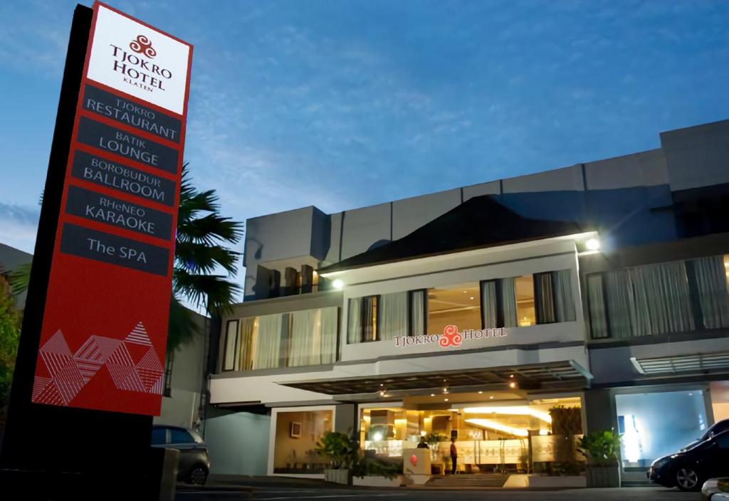 a building with a sign in front of it at Tjokro Hotel Klaten in Klaten