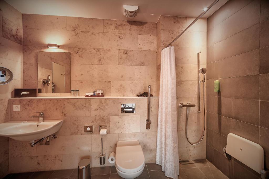 Koupelna v ubytování Belvédère Strandhotel