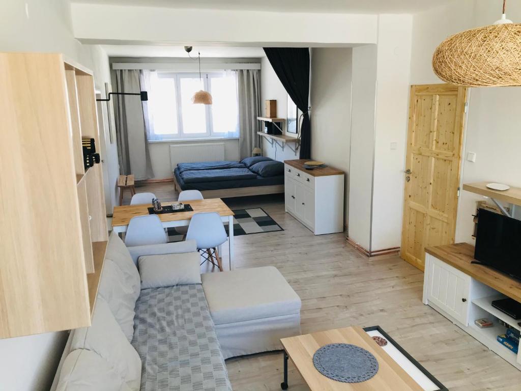 Posezení v ubytování Apartmán Orlické Záhoří