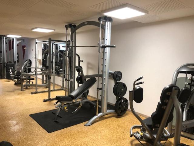 Fitness centrum a/nebo fitness zařízení v ubytování Hotel am Brünnchen
