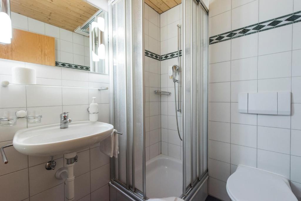 Koupelna v ubytování Hotel Alpenrose beim Ballenberg