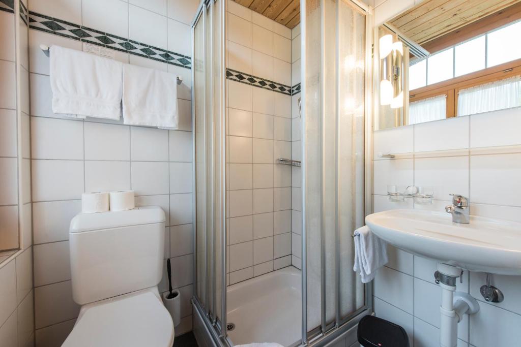 Koupelna v ubytování Hotel Alpenrose beim Ballenberg