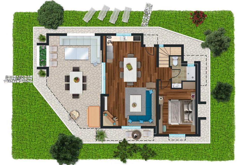 Plán poschodí v ubytovaní Anemone Villa with Outdoor Hot Tub, Sani Luxury Villas collection
