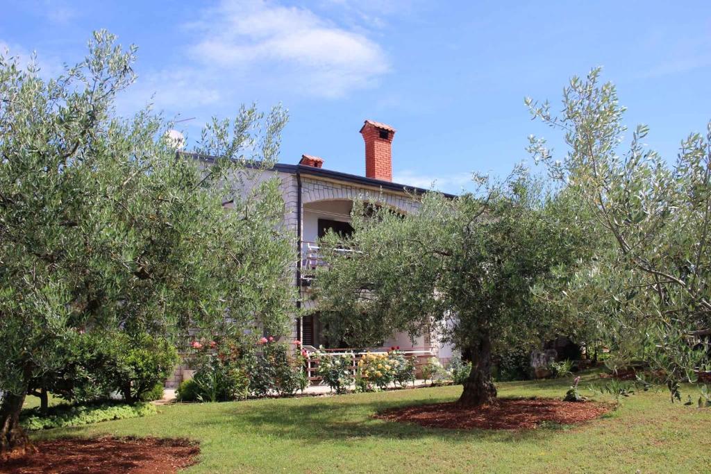 a house with trees in front of it at Apartments in Porec/Istrien 9923 in Poreč