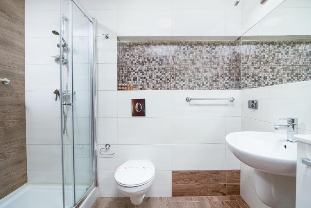 Koupelna v ubytování Hotel Rejs