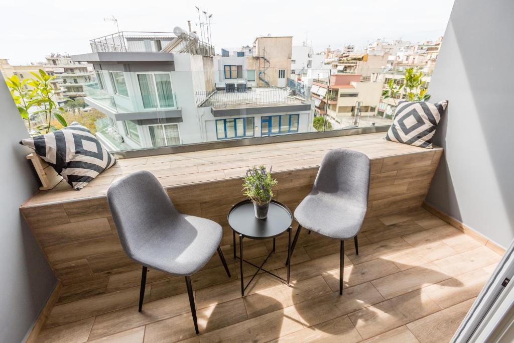 Balkón nebo terasa v ubytování Raise Athens Metro Apartments