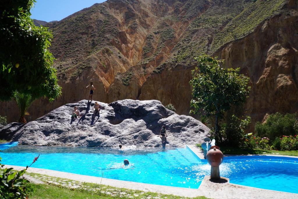 Bazén v ubytování Paraiso Las Palmeras Lodge nebo v jeho okolí