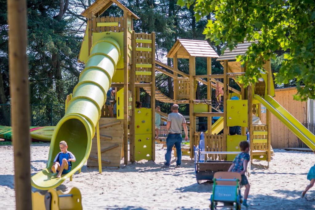 un grupo de niños jugando en un parque infantil en ASILI DELUXE - Zebra en Lichtaart