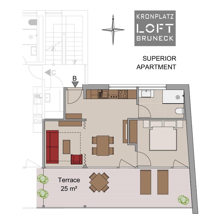 Plán poschodí v ubytovaní Kronplatz LOFT Bruneck