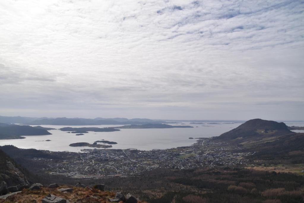 a view of a city and a body of water at Apartment with a view close to The Pulpit Rock in Jørpeland