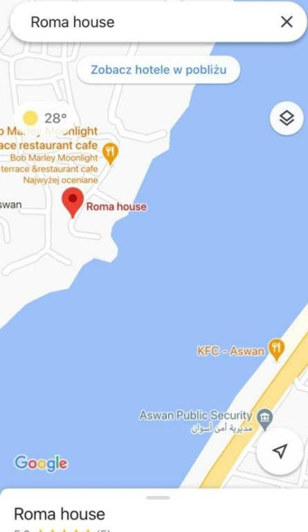 a map of the roma house hotel vs polanco at Roma House in Aswan