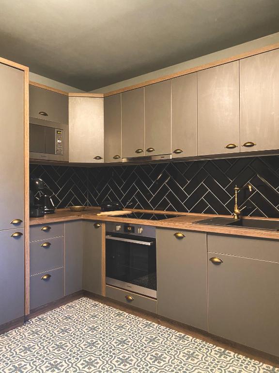 Kuchyň nebo kuchyňský kout v ubytování Penzion U Fridy Apartman 1