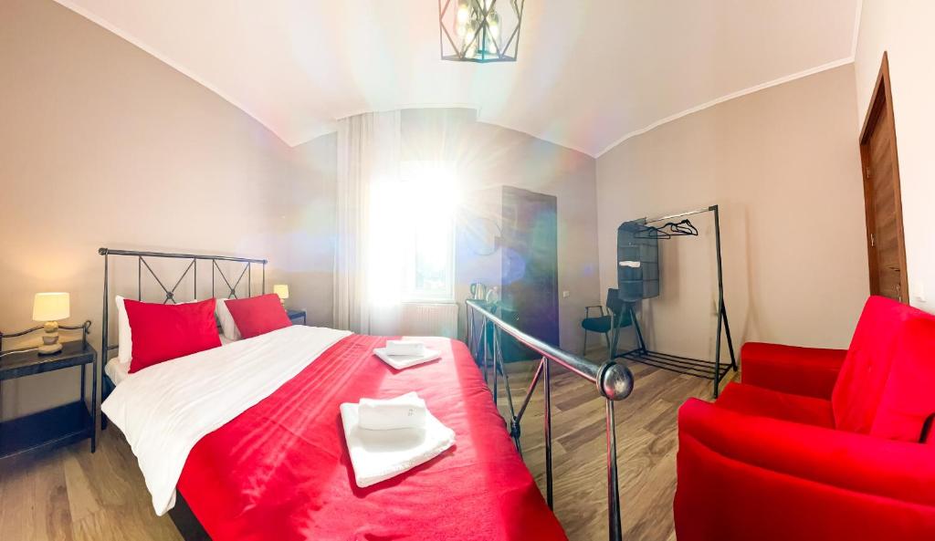 Postel nebo postele na pokoji v ubytování Belmonte Kazbegi