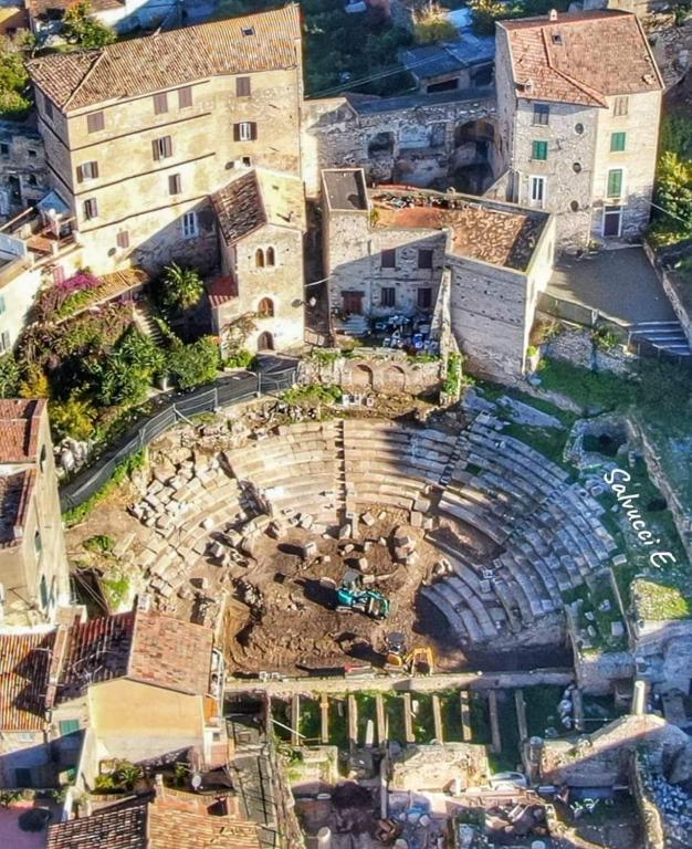 an aerial view of a building in a city at Casale Del Borgo in Hermada