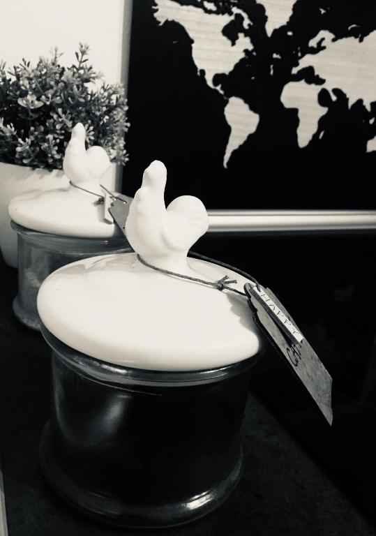 dwa białe ptaki siedzące na toalecie w łazience w obiekcie Bilocale in the Farm- Malpensa-Lago Maggiore w mieście Varallo Pombia