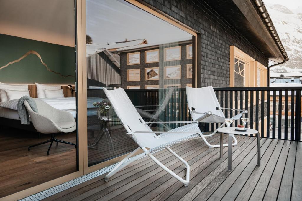 Balkón nebo terasa v ubytování Berghotel Biberkopf