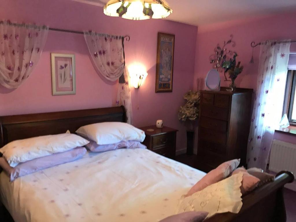 a person laying on a bed in a bedroom at Cosy Cottage for Ecotourism lovers near Corwen in Corwen