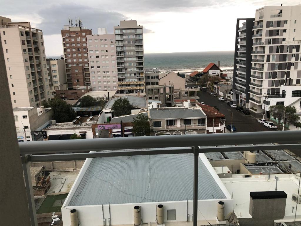 a view of a city from a balcony at Departamento Centrico VDL in Puerto Madryn
