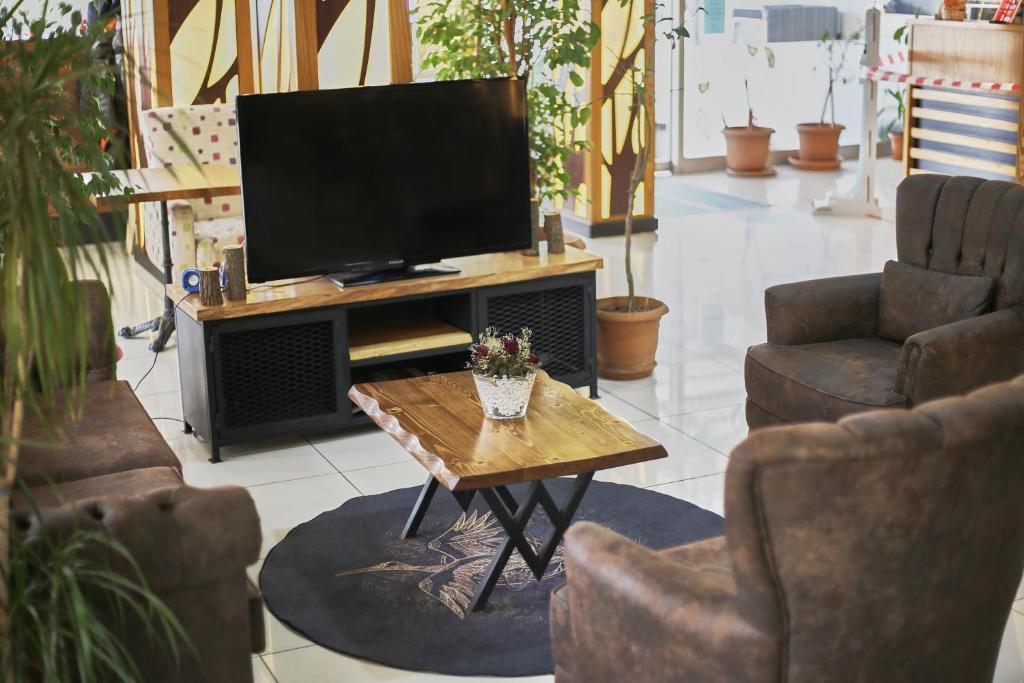 TV a/nebo společenská místnost v ubytování Zengin City Hotel