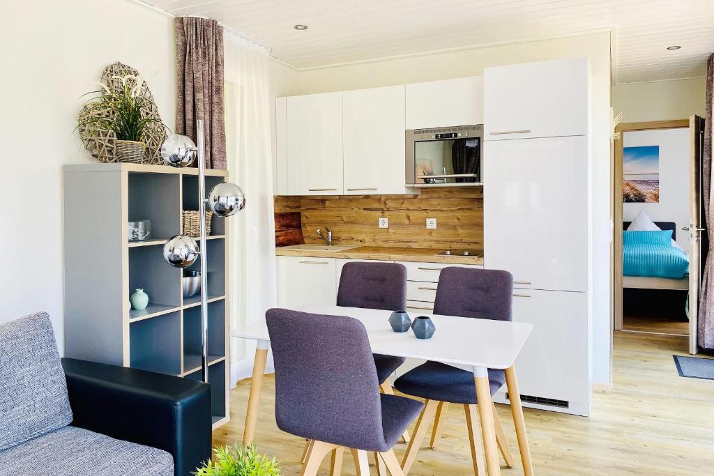 Kuchyň nebo kuchyňský kout v ubytování Gronenberger Mühle Haus 1