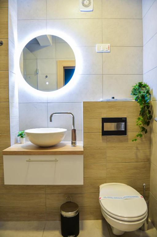 Koupelna v ubytování Garni hotel King