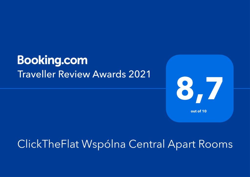 Certifikát, ocenenie alebo iný dokument vystavený v ubytovaní ClickTheFlat Wspólna Central Apart Rooms