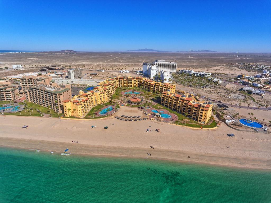 an aerial view of a resort on the beach at Princesa de Penasco Condo C101 Sandy Beach Puerto Penasco in Puerto Peñasco