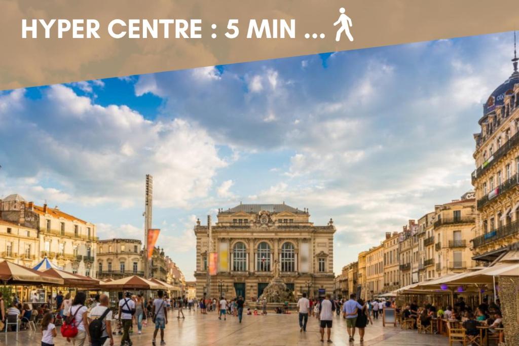 NOUVEAU - Jungle Montpeul - Clim - Wifi fibre - Netflix - 5' du centre et gare - Parking - Loggia - 15' des plages - 18