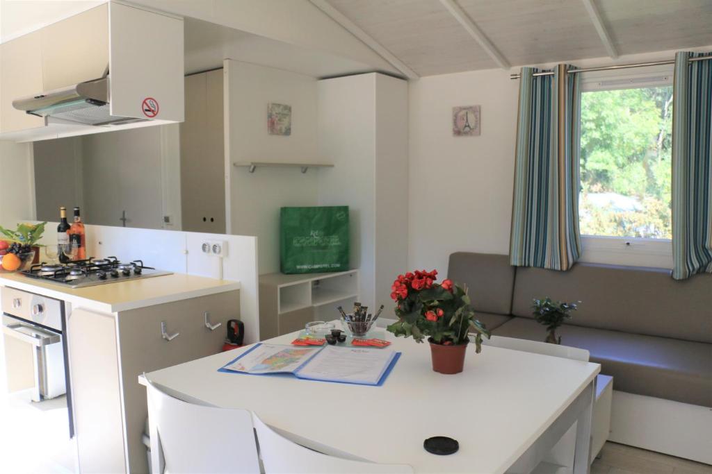 Kuchyň nebo kuchyňský kout v ubytování Mobile Homes by KelAir at Playa Montroig Camping Resort