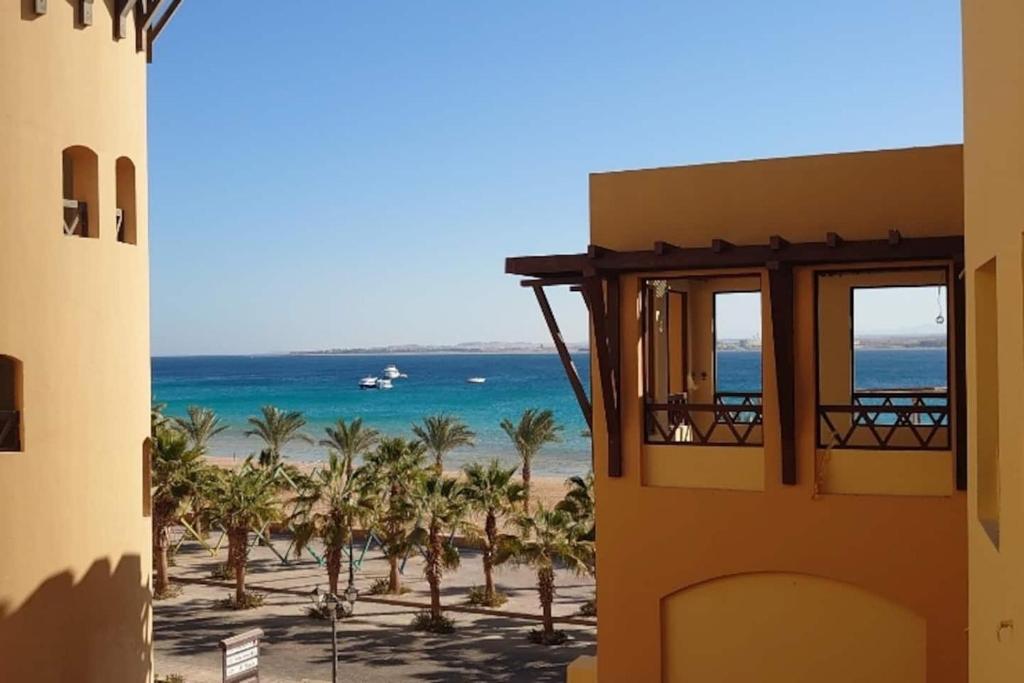 a view of the beach from a building at Tawaya Sahl Hasheesh in Hurghada