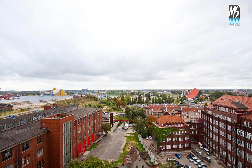 Výhľad na mesto Gdansk alebo výhľad na mesto priamo z apartmánu