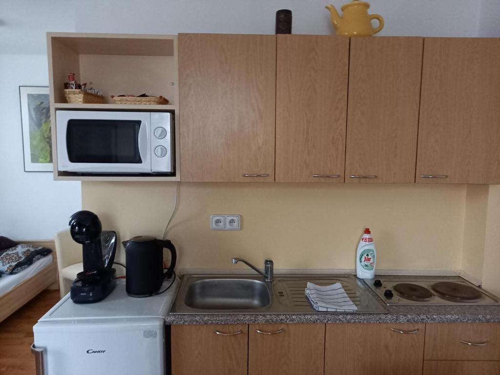 Kuchyň nebo kuchyňský kout v ubytování Apartmán Bára