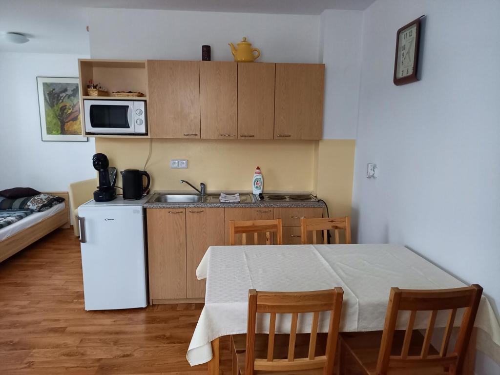 Kuchyň nebo kuchyňský kout v ubytování Apartmán Bára