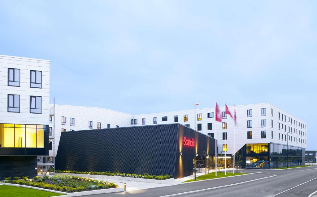 a view of a building and a street at Scandic Stavanger Forus in Stavanger