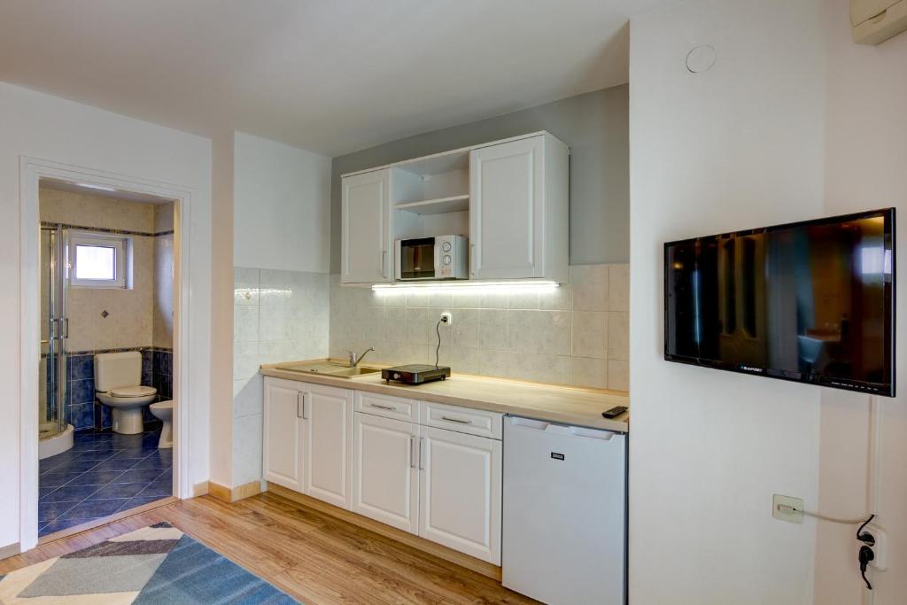 Kuchyňa alebo kuchynka v ubytovaní Gyapay Apartman Hévíz