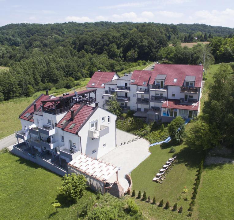 an aerial view of a large house with a yard at Apartment Vesna Toplice Sveti Martin in Sveti Martin na Muri