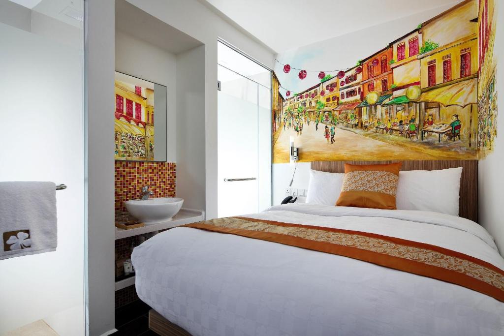Кровать или кровати в номере Hotel Clover The Arts