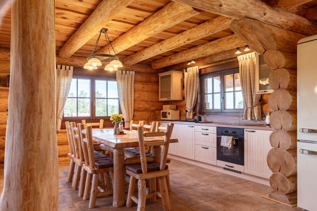 Kuchyň nebo kuchyňský kout v ubytování Apartmány Srub Výtoňka Lipno