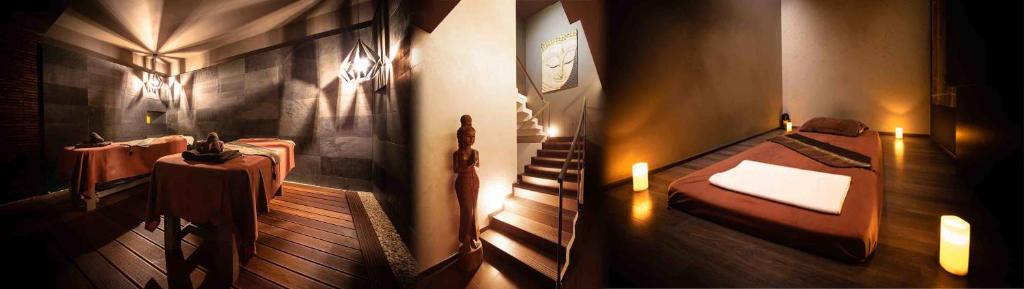 Postel nebo postele na pokoji v ubytování Volcano Spa Hotel