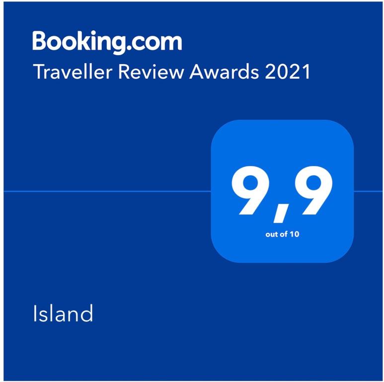Certifikát, hodnocení, plakát nebo jiný dokument vystavený v ubytování island