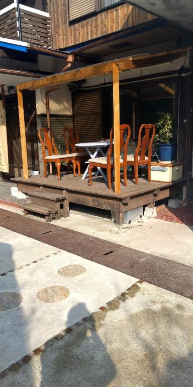 Balkón nebo terasa v ubytování 田舎の宿 吉田屋