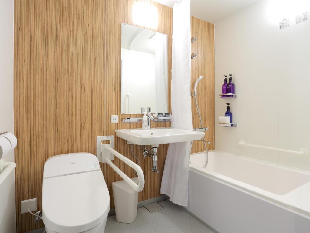 Koupelna v ubytování AkishimaStationHotel TOKYO