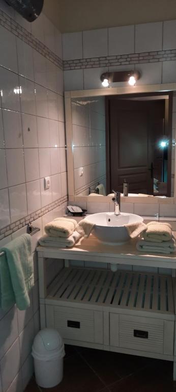 Koupelna v ubytování Chambre d'hôtes Au Picatal