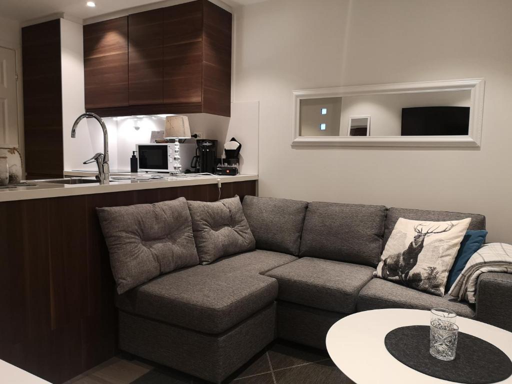 Dapur atau dapur kecil di Meilbo Tromsø