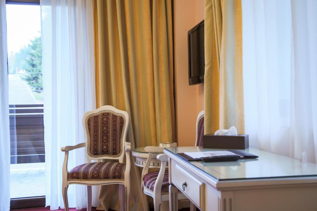TV a/nebo společenská místnost v ubytování Hotel Foisorul cu Flori