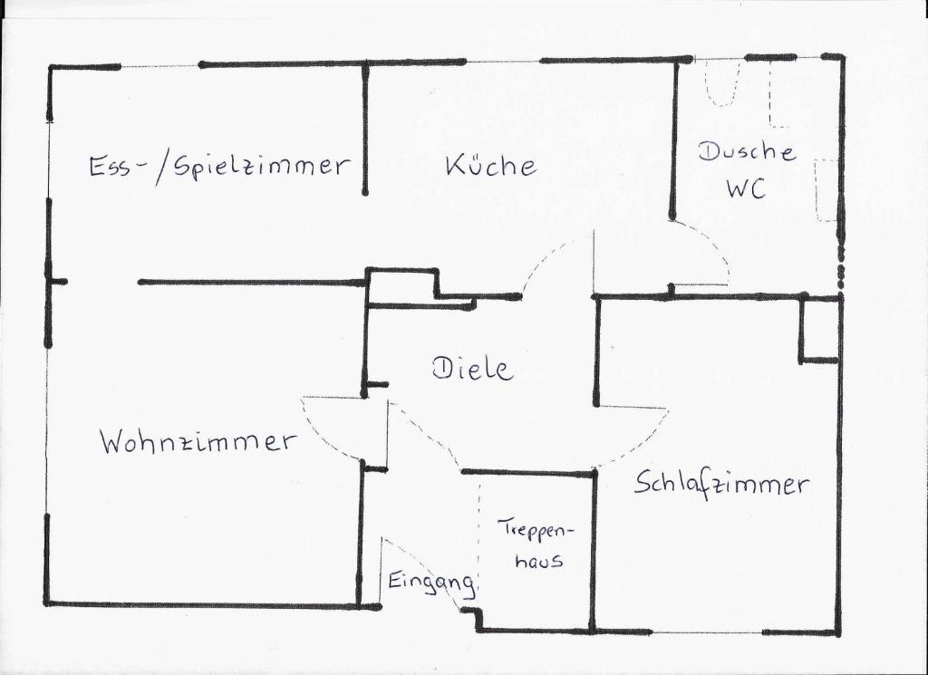 Půdorys ubytování Ferienwohnung Hilders Ortsmitte