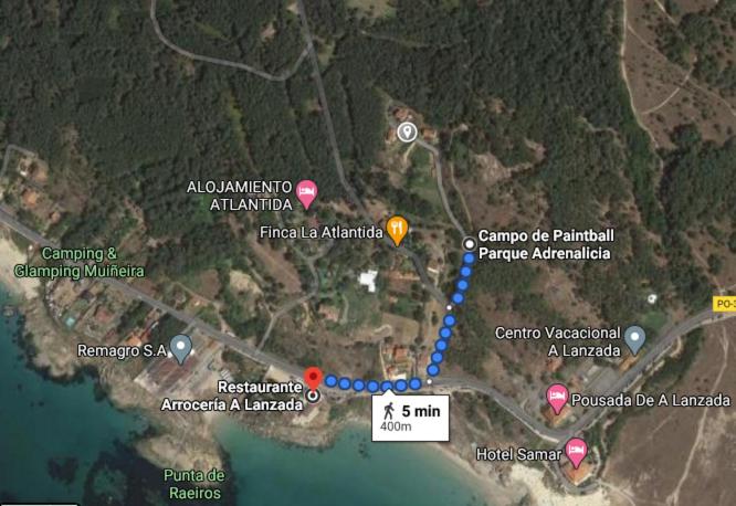 a map of the approximate location of a resort at Casa Vazquez Sanxenxo La Lanzada in O Grove