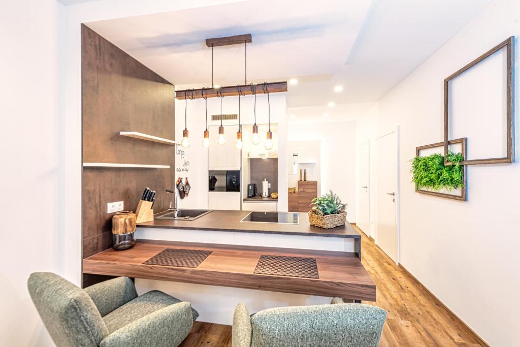 Kuchyň nebo kuchyňský kout v ubytování VIVA Apartments